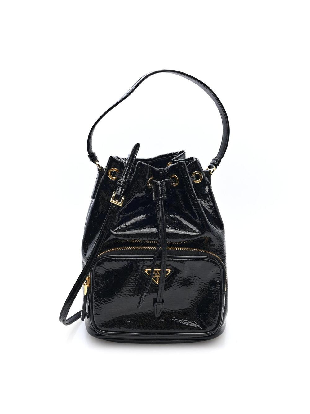 Prada Patent Duet Bucket Crossbody Bag #374076P10B